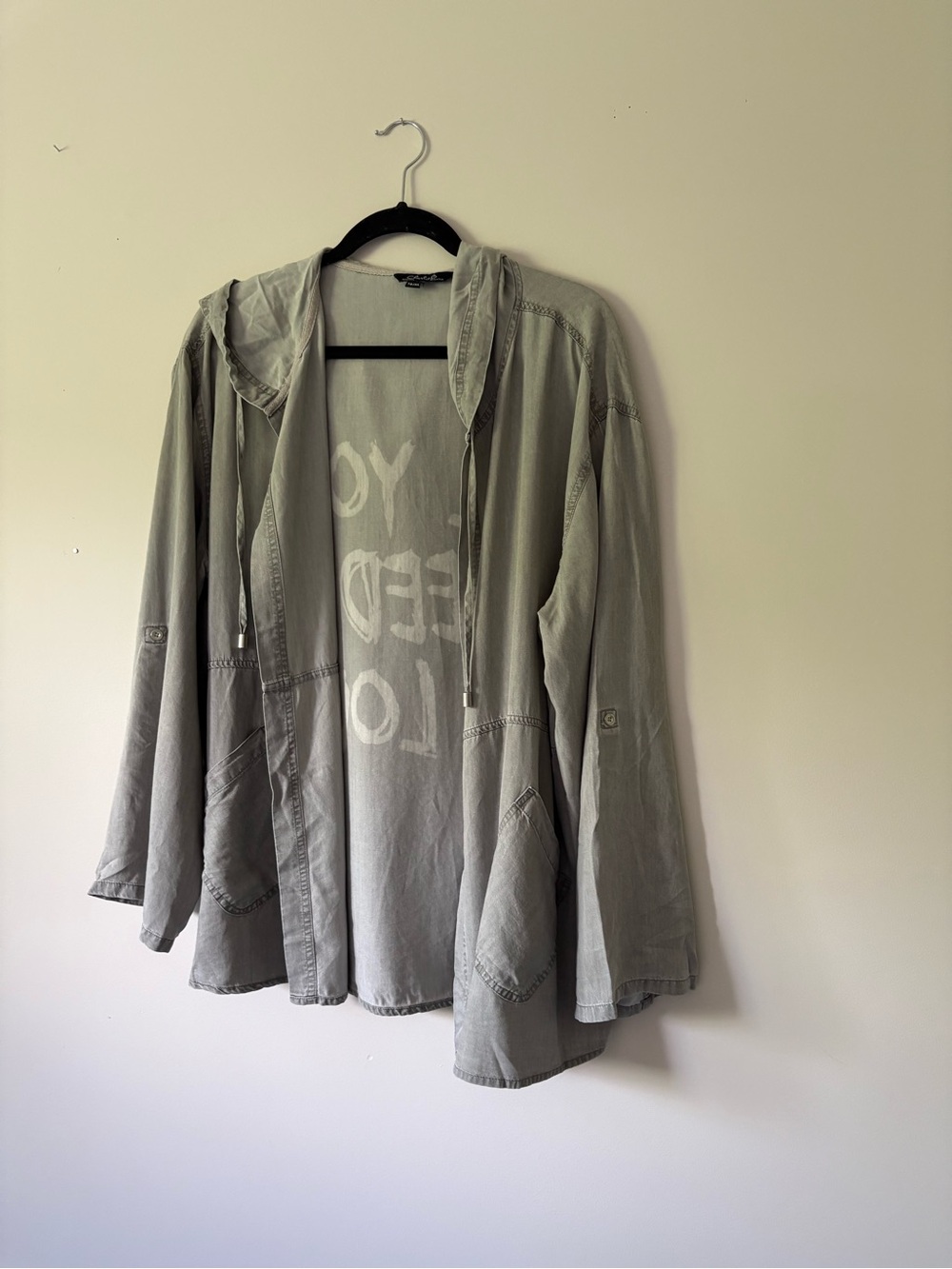 Charlie B Light Grey "All You Need Is Love" Hooded Jacket XL